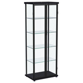 Best Furniture Outlet - Coaster - Aero 4-shelf Display Curio Cabinet with LED Lighting Black - 950400
